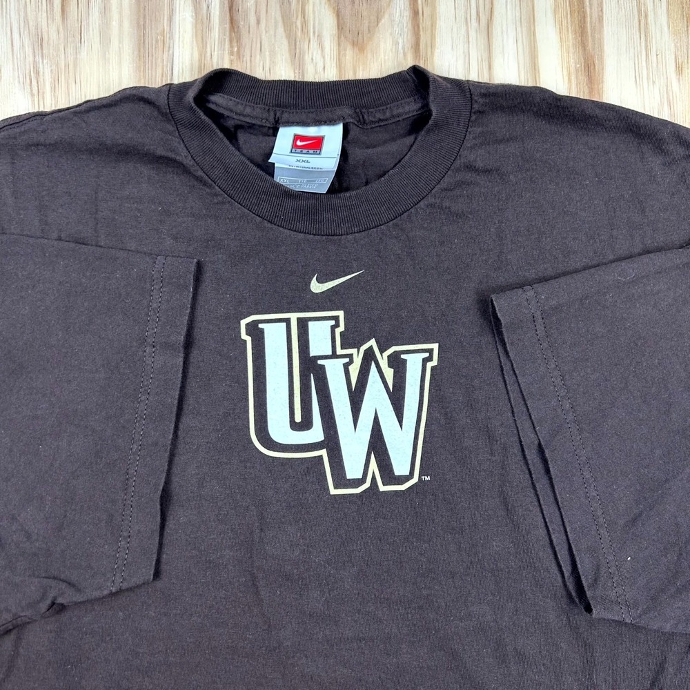 Vintage Nike T-Shirt Mens 2XL Brown Short Sleeve UW Logo Washington Huskies NCAA